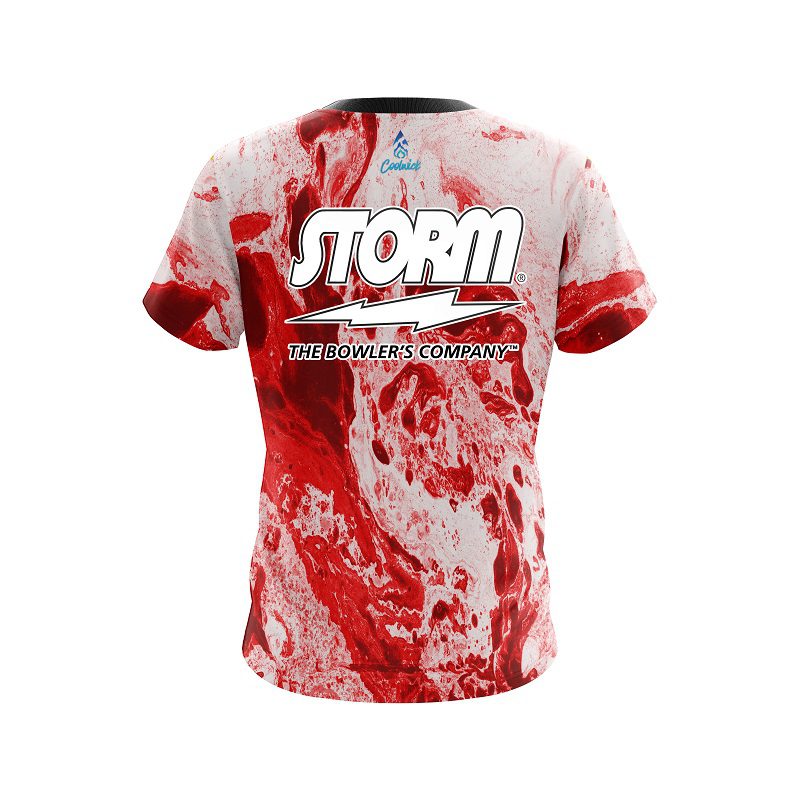 Storm Marble Red CoolWick Bowling Jersey - Image 2