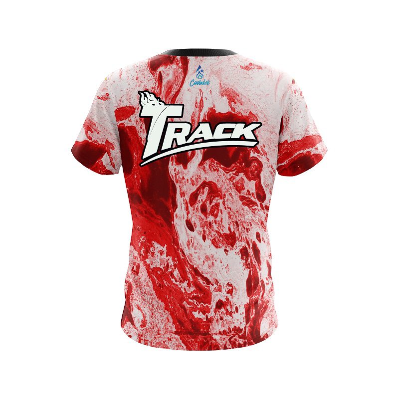 Track Red Marble CoolWick Bowling Jersey - Image 2