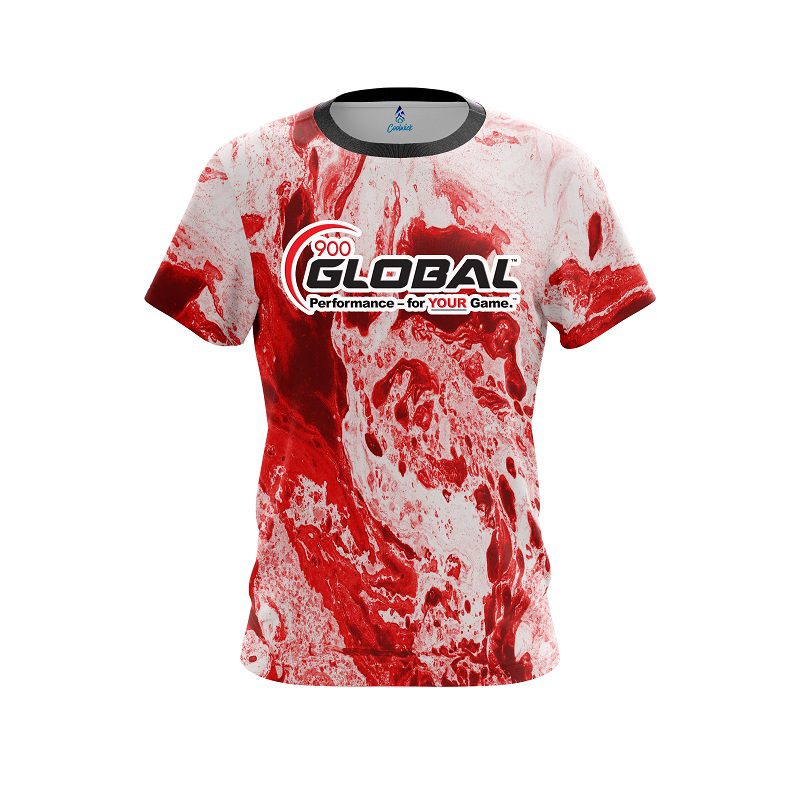 900 Global Marble Red CoolWick Bowling Jersey