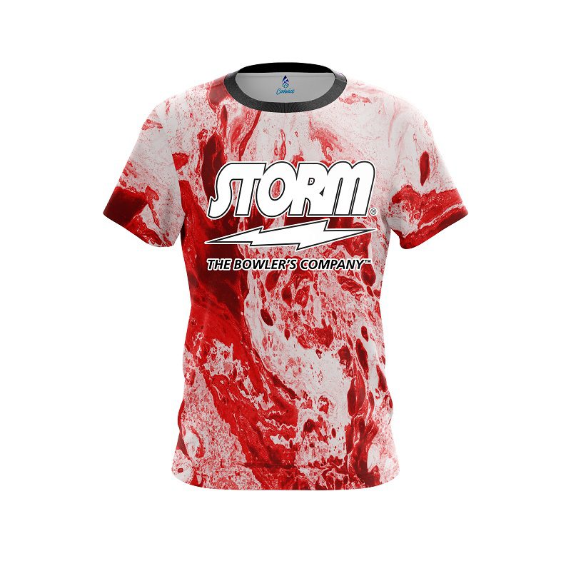 Storm Marble Red CoolWick Bowling Jersey