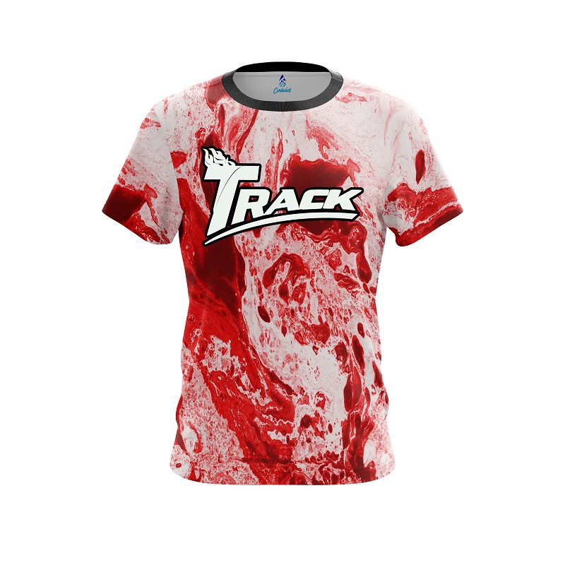 Track Red Marble CoolWick Bowling Jersey