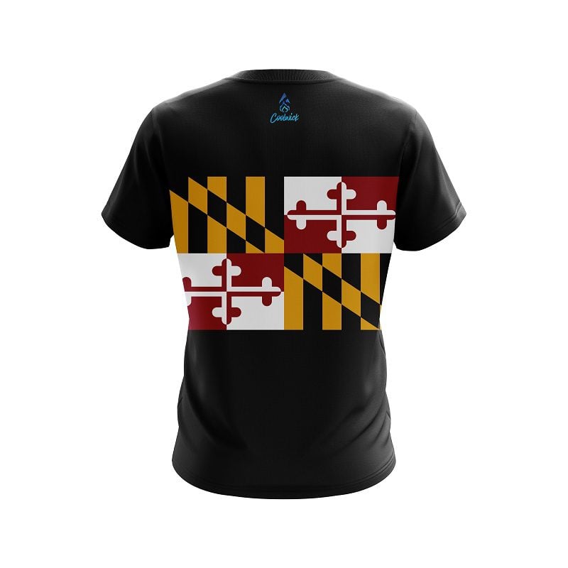 Plain Maryland Flag CoolWick Bowling Jersey - Image 2