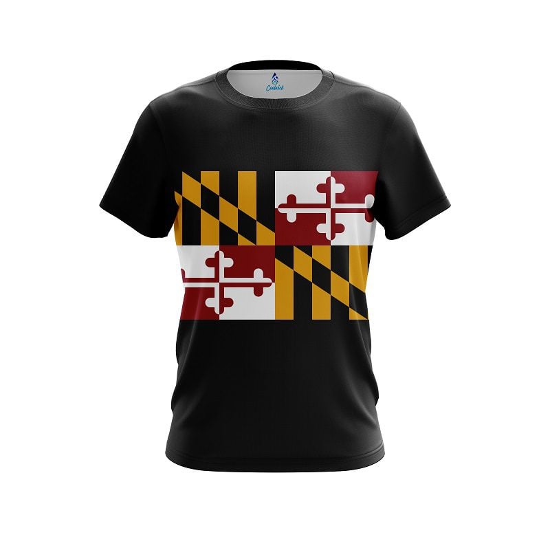 Plain Maryland Flag CoolWick Bowling Jersey