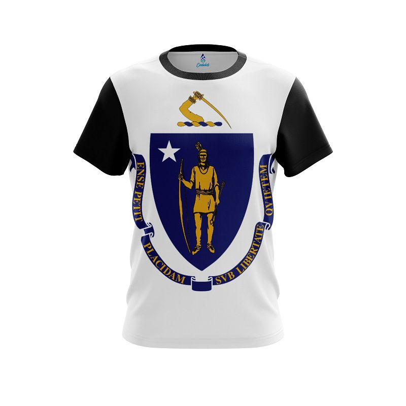 Plain Masssachucets Flag CoolWick Bowling Jersey