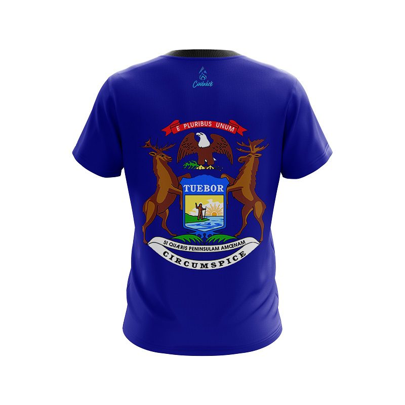 Plain Michigan Flag CoolWick Bowling Jersey - Image 2