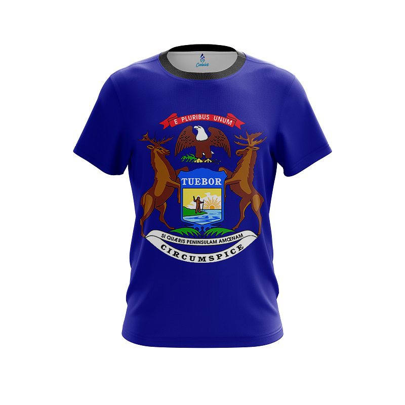 Plain Michigan Flag CoolWick Bowling Jersey