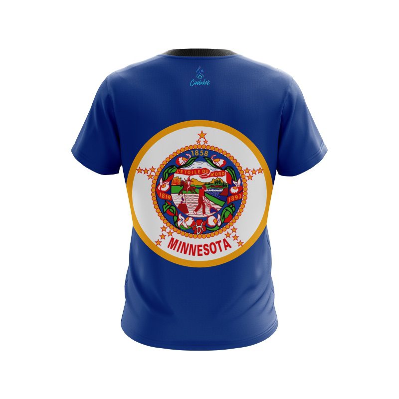 Plain Minnesota Flag CoolWick Bowling Jersey - Image 2