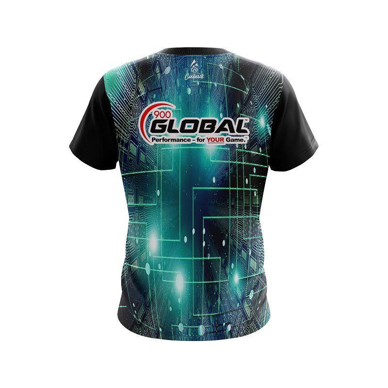900 Global Motherboard Aqua CoolWick Bowling Jersey - Image 2