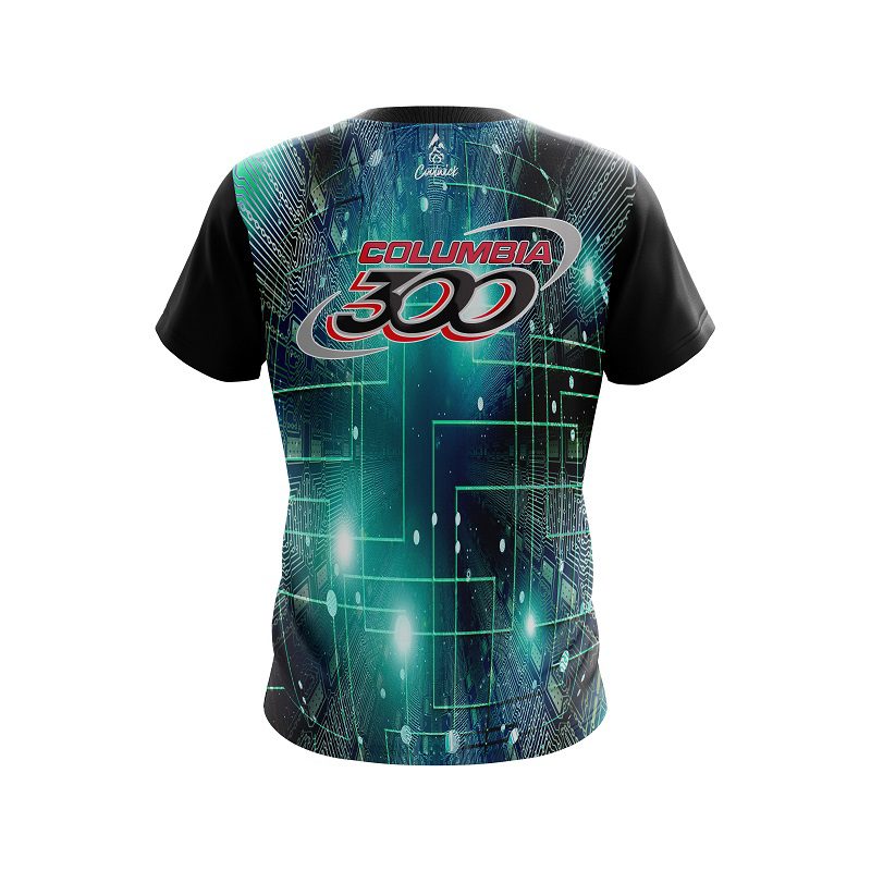 Columbia 300 Motherboard Aqua CoolWick Bowling Jersey - Image 2