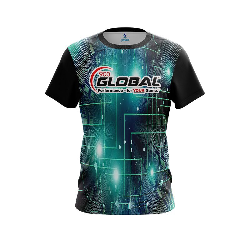 900 Global Motherboard Aqua CoolWick Bowling Jersey