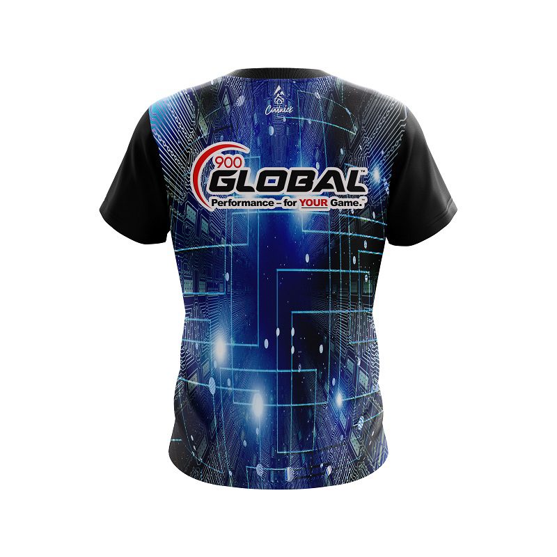 900 Global Motherboard Blue CoolWick Bowling Jersey - Image 2
