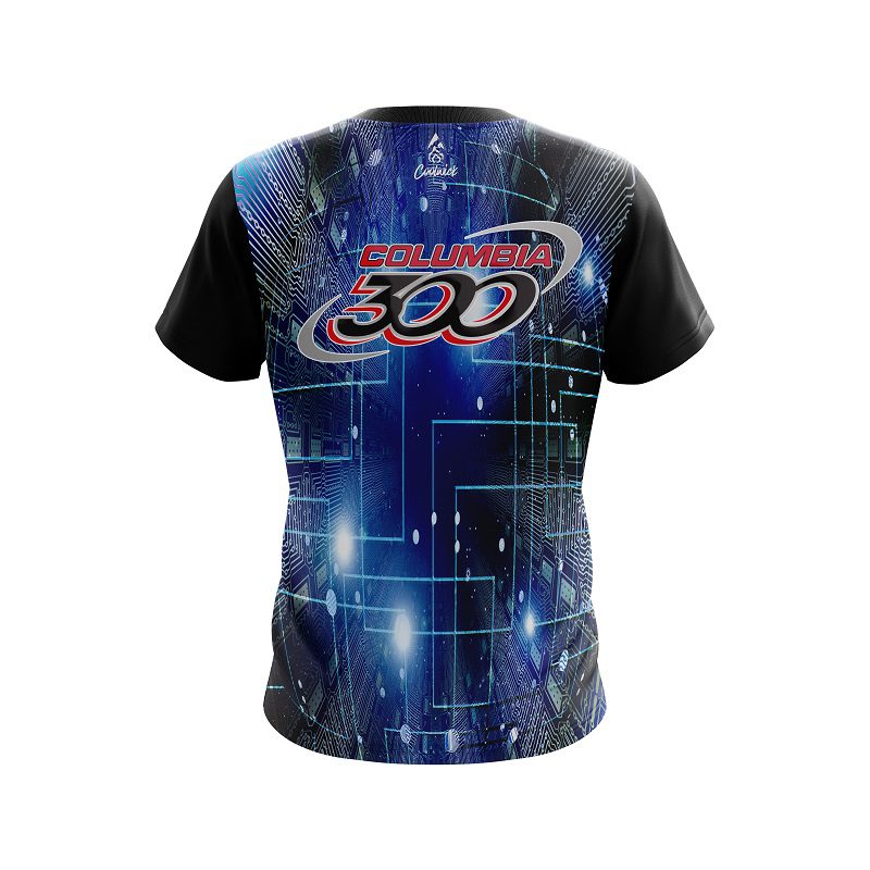 Columbia 300 Motherboard Blue CoolWick Bowling Jersey - Image 2