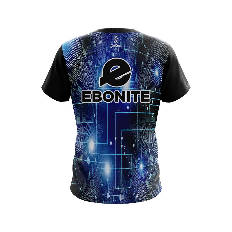 Ebonite Motherboard Blue CoolWick Bowling Jersey - Image 2