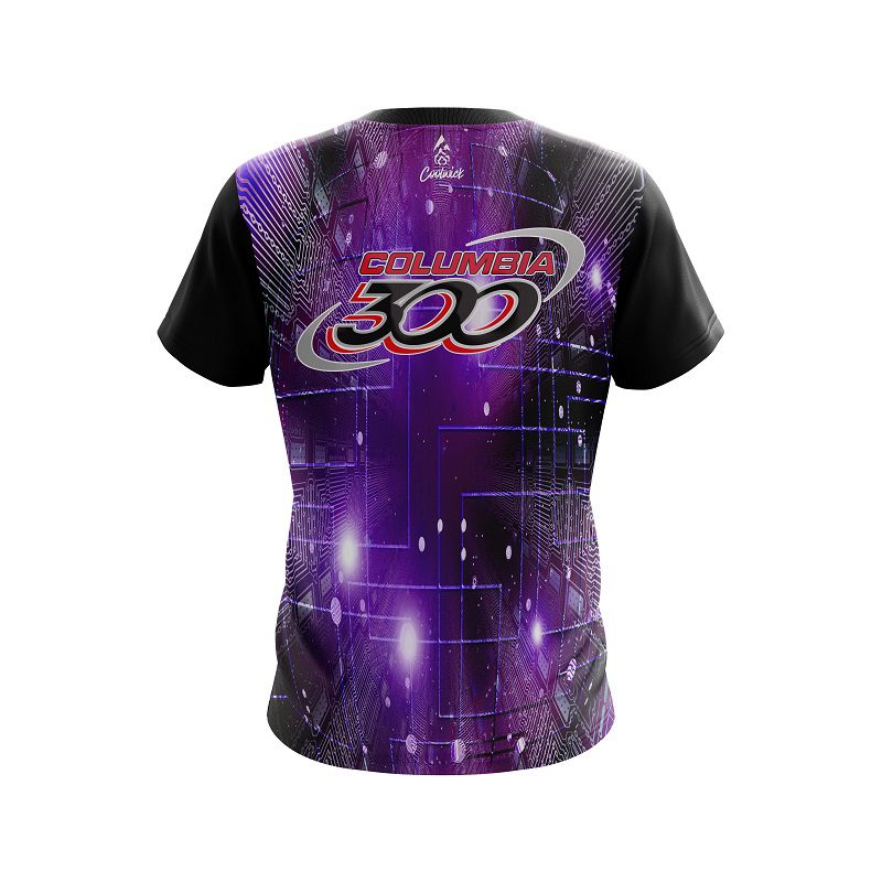 Columbia 300 Motherboard Purple CoolWick Bowling Jersey - Image 2
