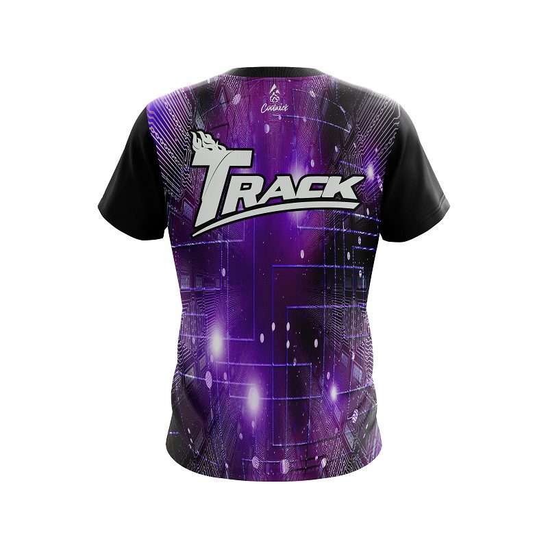 Track Motherboard Purple CoolWick Bowling Jersey - Image 2