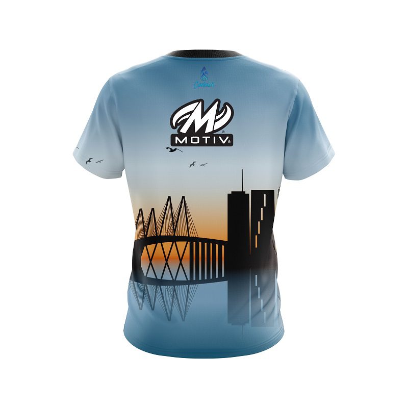 Motiv Houston Skyline  CoolWick Bowling Jersey - Image 2