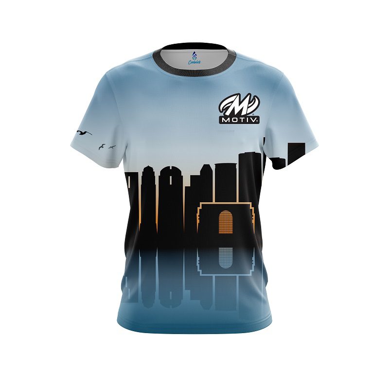 Motiv Houston Skyline  CoolWick Bowling Jersey