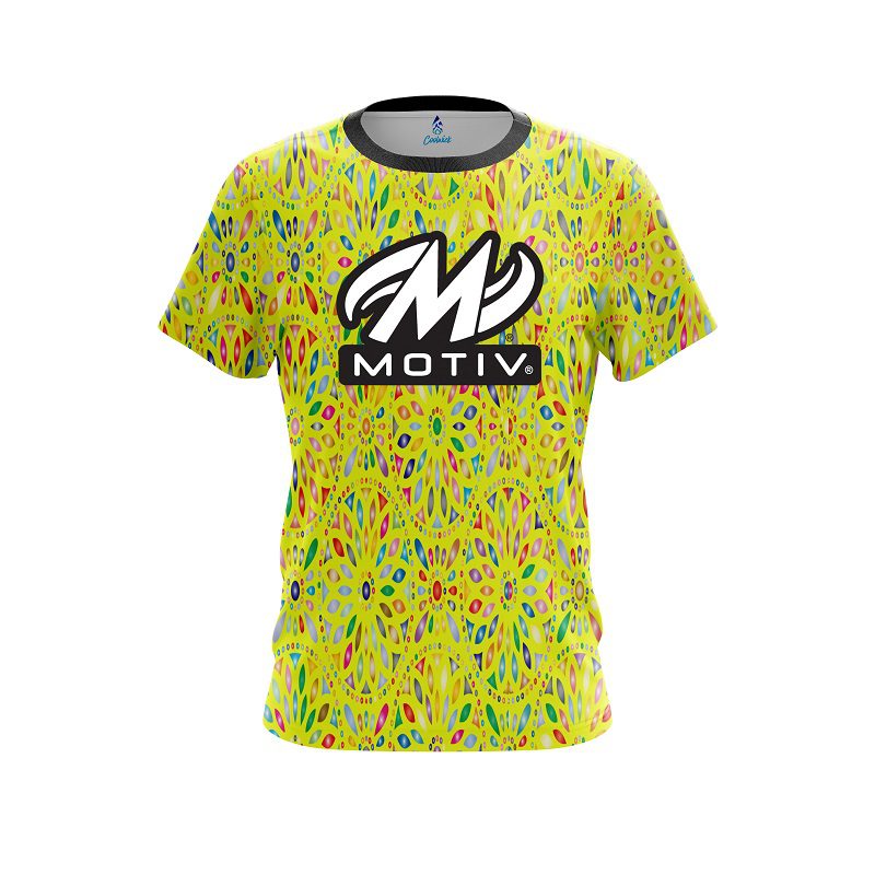 Motiv Kaleidoscope Yellow CoolWick Bowling Jersey