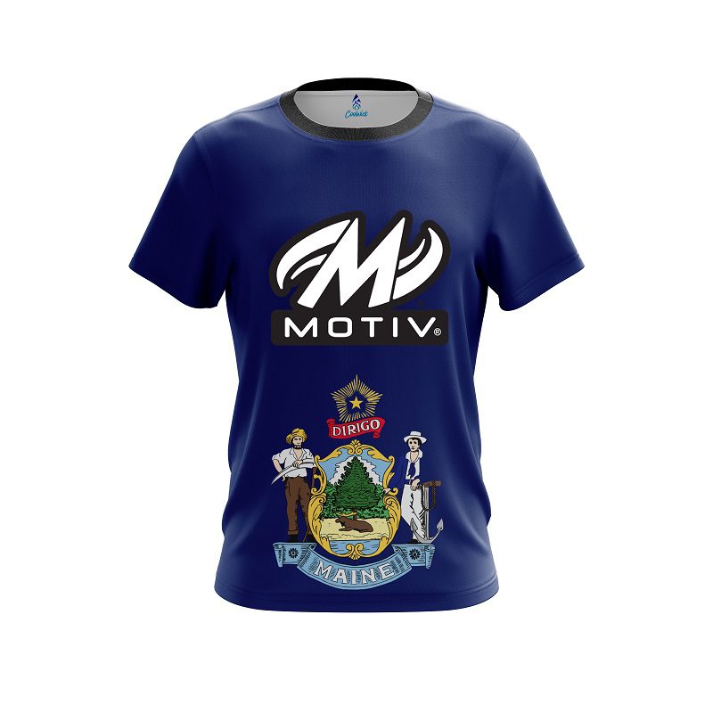 Motiv Maine Flag CoolWick Bowling Jersey