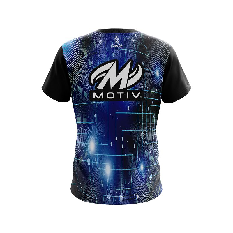 Motiv Motherboard Blue CoolWick Bowling Jersey - Image 2
