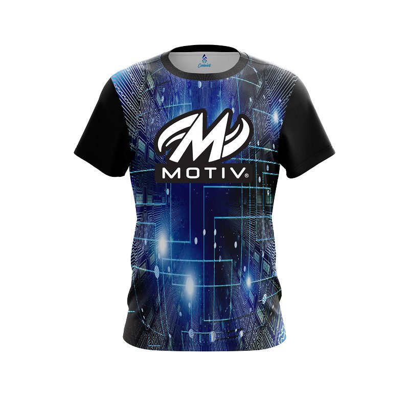 Motiv Motherboard Blue CoolWick Bowling Jersey
