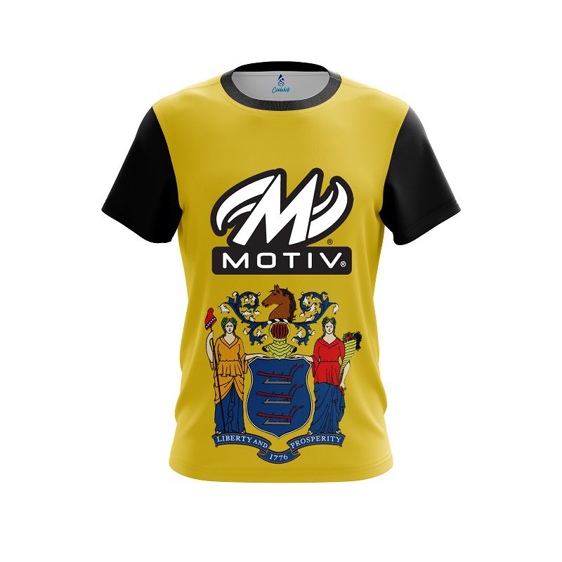 Motiv New Jersey Flag CoolWick Bowling Jersey