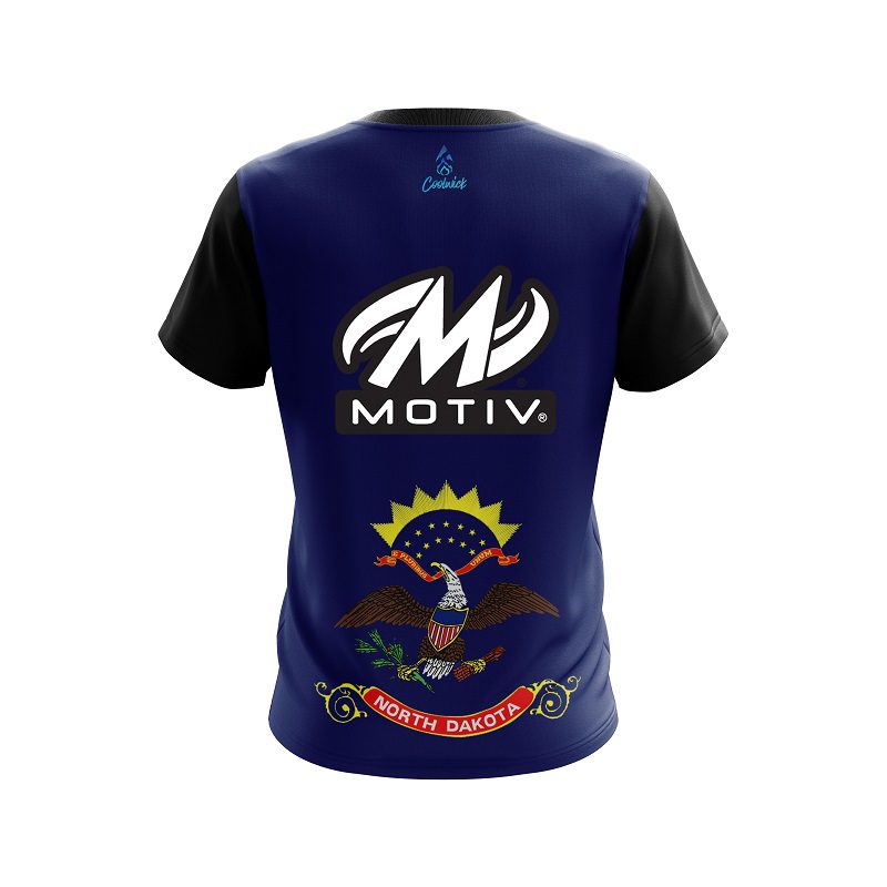 Motiv North Dakota Flag CoolWick Bowling Jersey - Image 2