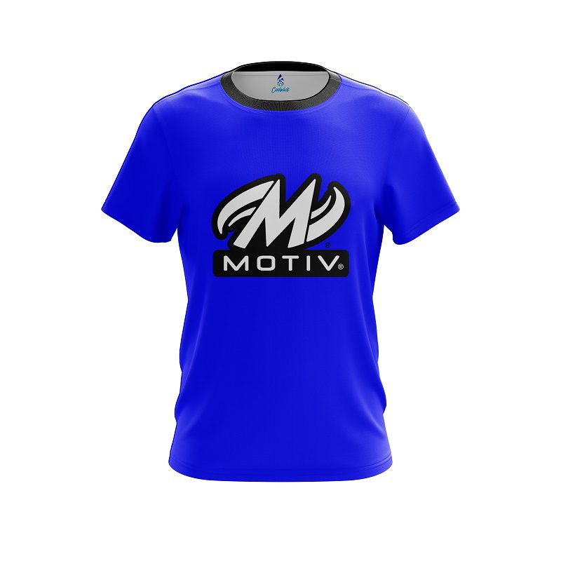 Motiv Plain Blue CoolWick Bowling Jersey
