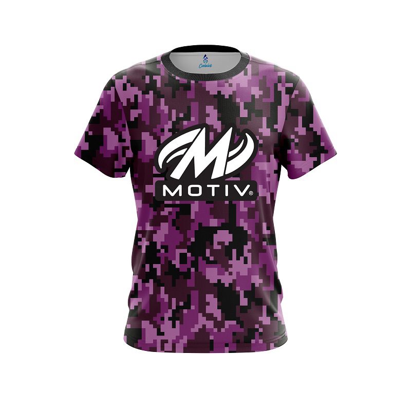 Motiv Digital Camo Purple CoolWick Bowling Jersey