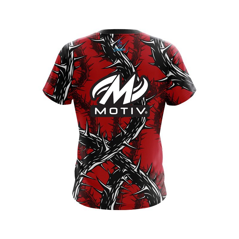 Motiv Rock And Roll Red Thorns CoolWick Bowling Jersey - Image 2