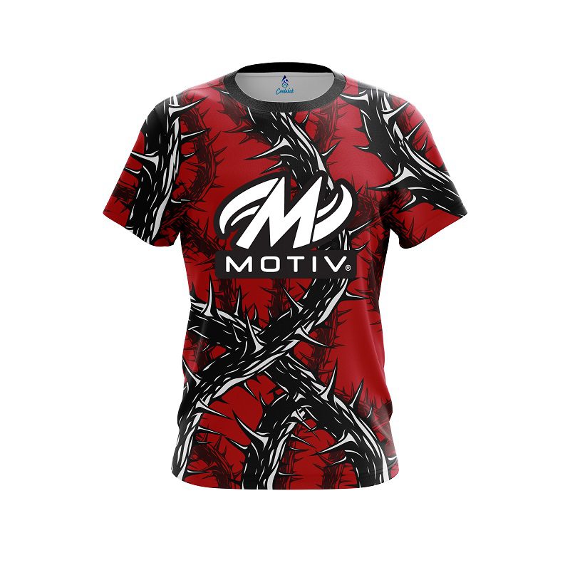 Motiv Rock And Roll Red Thorns CoolWick Bowling Jersey
