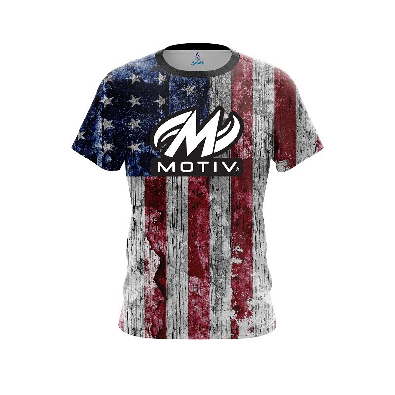 Motiv USA Rustic Flag CoolWick Bowling Jersey