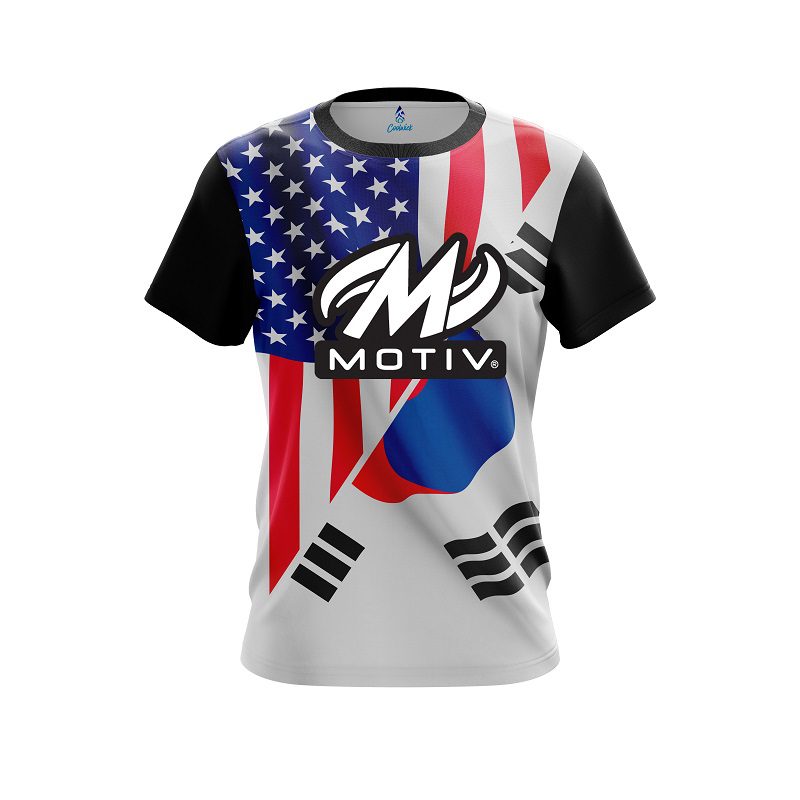 Motiv USA South Korea Flag CoolWick Bowling Jersey