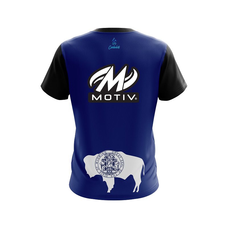 Motiv Wyoming Flag CoolWick Bowling Jersey - Image 2