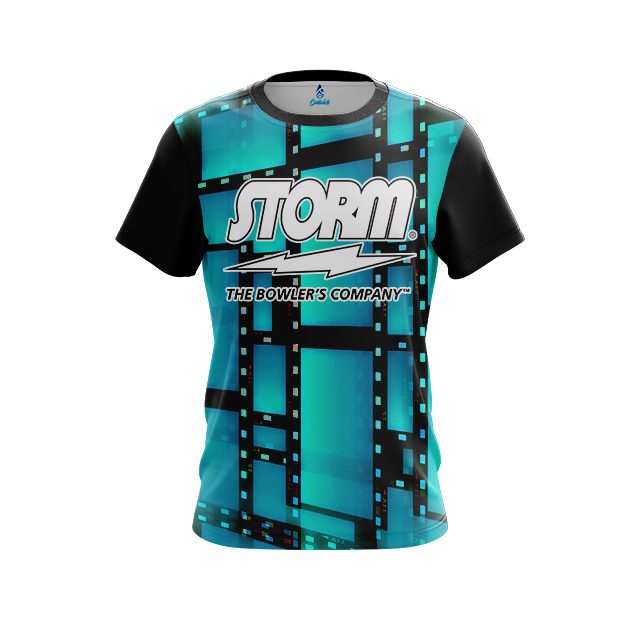 Storm Movie Reel Aqua CoolWick Bowling Jersey