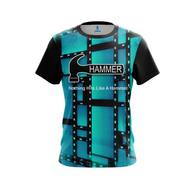 Hammer Movie Reel Aqua CoolWick Bowling Jersey