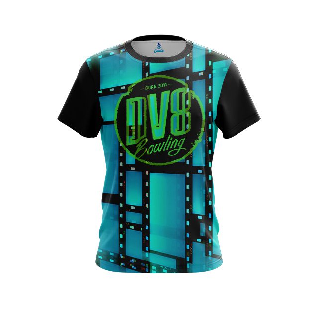 DV8 Movie Reel Aqua CoolWick Bowling Jersey