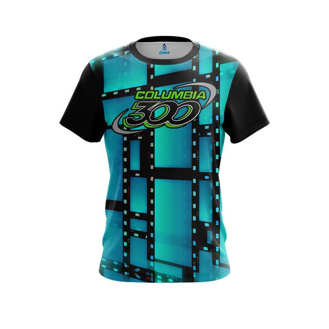Columbia 300 Movie Reel Aqua CoolWick Bowling Jersey