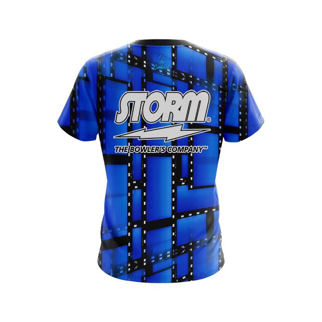 Storm Movie Reel Blue CoolWick Bowling Jersey - Image 2