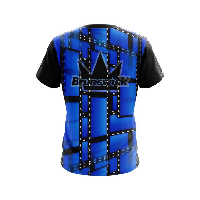 Brunswick Movie Reel Blue CoolWick Bowling Jersey - Image 2