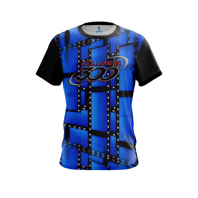 Columbia 300 Movie Reel Blue CoolWick Bowling Jersey