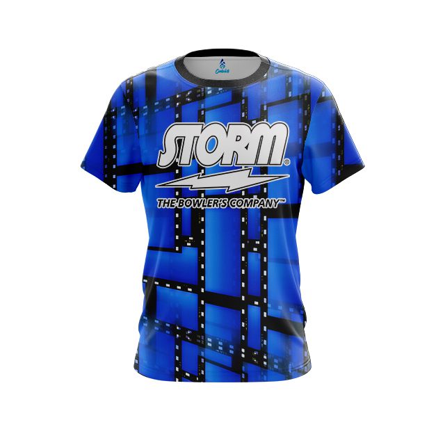 Storm Movie Reel Blue CoolWick Bowling Jersey