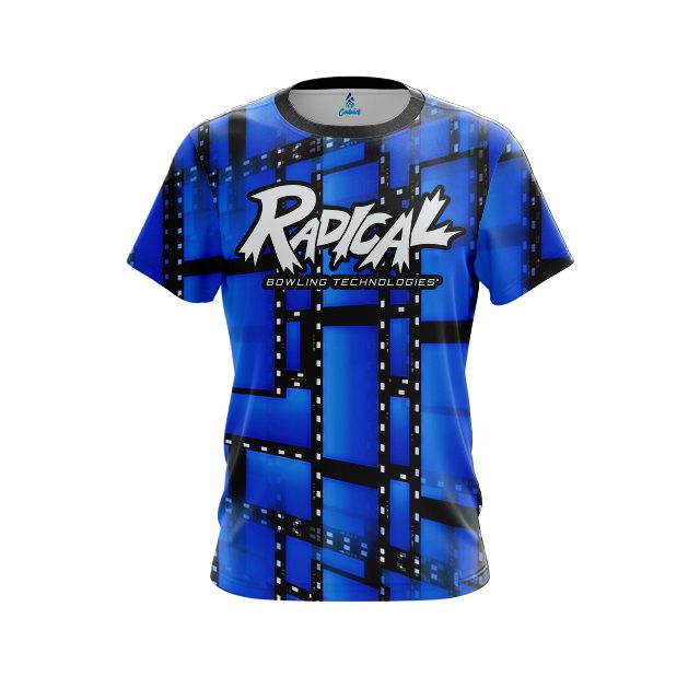 Radical Movie Reel Blue CoolWick Bowling Jersey
