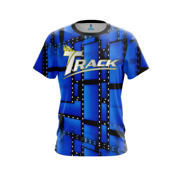 Track Movie Reel Blue CoolWick Bowling Jersey