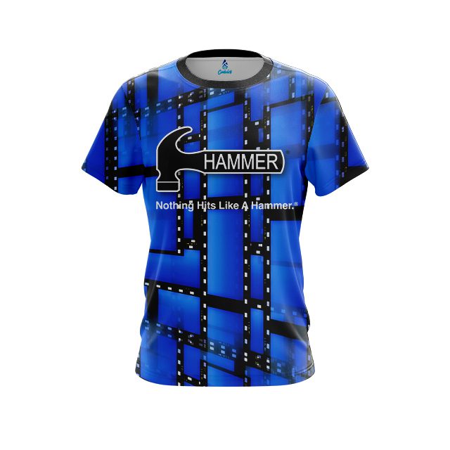 Hammer Movie Reel Blue CoolWick Bowling Jersey
