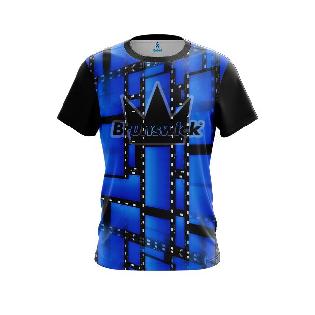 Brunswick Movie Reel Blue CoolWick Bowling Jersey