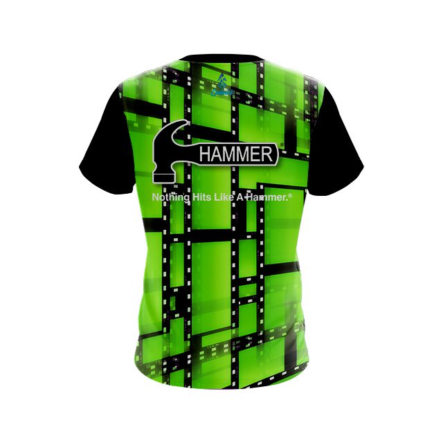 Hammer Movie Reel Green CoolWick Bowling Jersey - Image 2