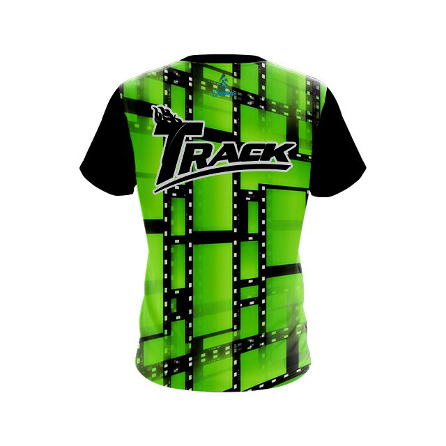 Track Movie Reel Green CoolWick Bowling Jersey - Image 2