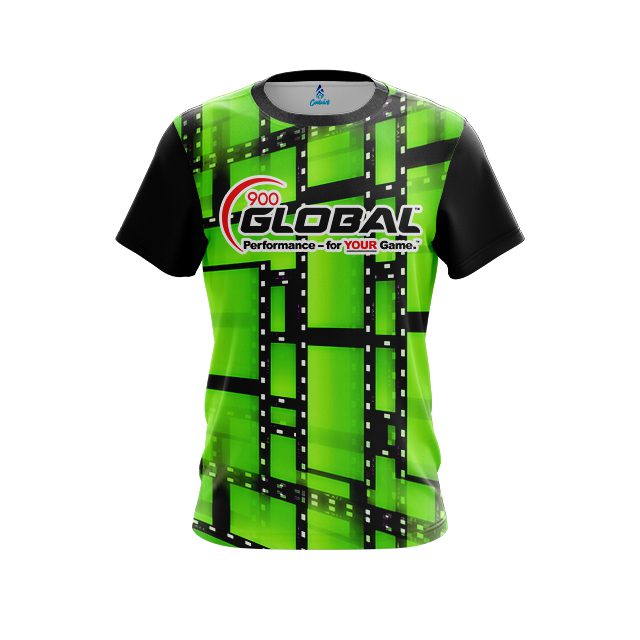 900 Global Movie Reel Green CoolWick Bowling Jersey