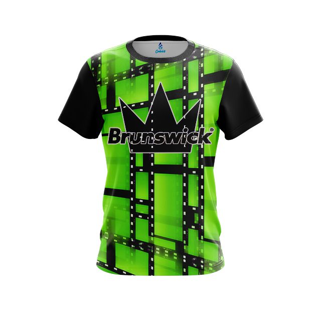 Brunswick Movie Reel Green CoolWick Bowling Jersey